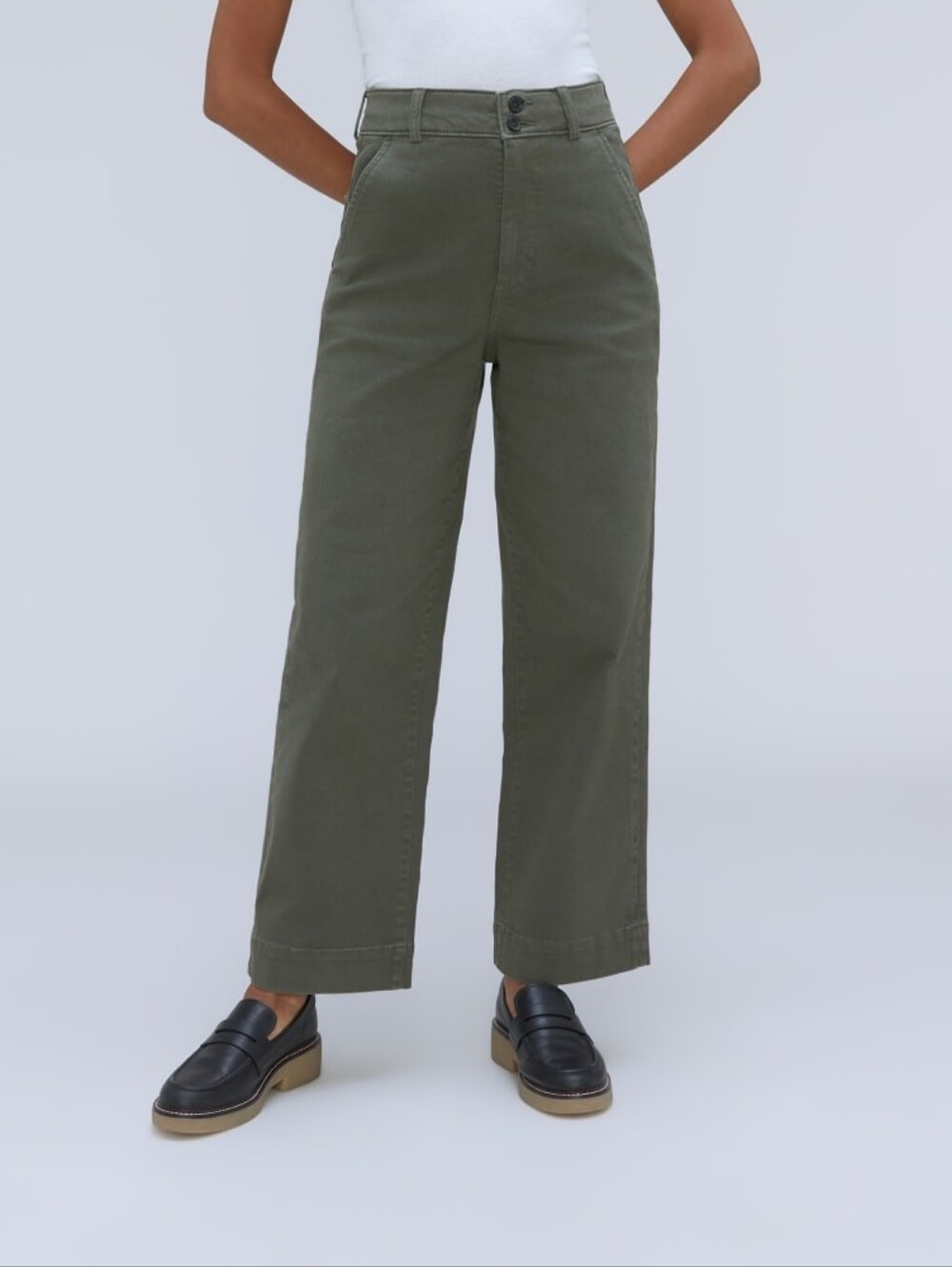Everlane Organic Wide-Leg Pants Kambaba (Olive)